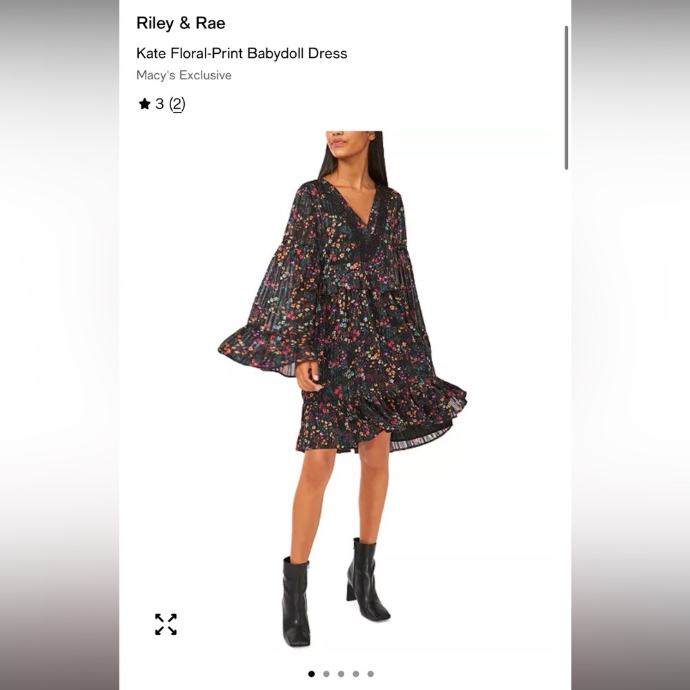 Riley & Rae Black Floral Babydoll Dress